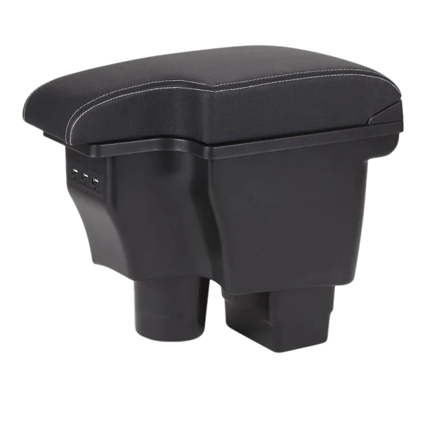 Apoyabrazos de cuero para Mazda CX-3 y Mazda 2 Skyactiv con USB, apoyabrazos deslizante con caja de almacenamiento, cuero sintético, instalación sencilla, accesorios para automóviles blanco