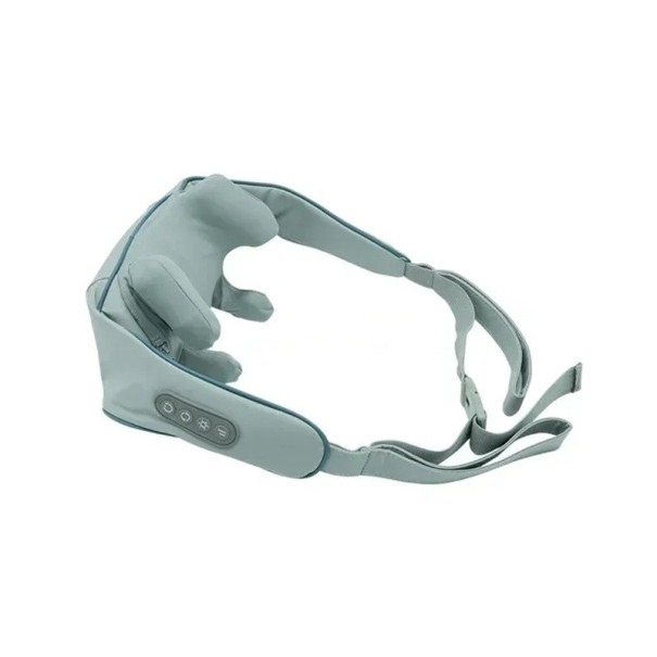 Appareil de massage portable pour le cou et les jambes Massage vibrant et pétrissant Design ergonomique Fonction de compression Facile à nettoyer Fonctionnement sans fil gris