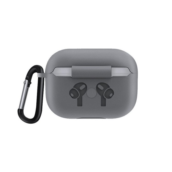 Apple Airpods Pro -kotelon suojus karabiinihaalla K2157 harmaa