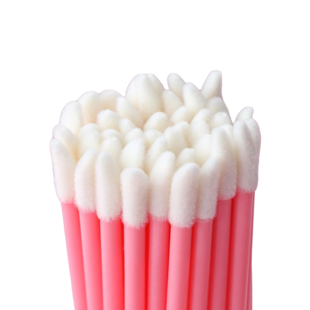 Applicateurs en velours pour cils, sourcils et lèvres 50 pcs Outil cosmétique pour le maquillage rose