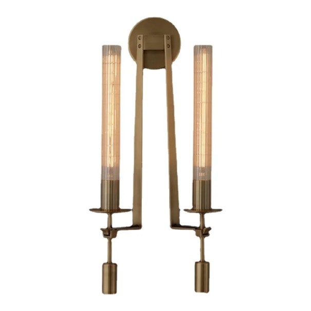 Applique murale en style chandelier 68 x 25 cm Métal et verre Lumière blanche chaude E27 90-260 V Doré luminaire moderne pour chambre à coucher 1