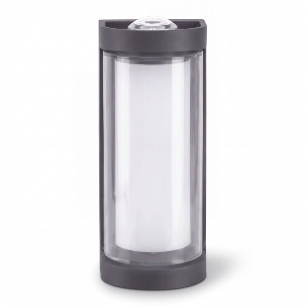 Applique murale LED 10 W Étanchéité IP65 Forme ronde 17,5 x 7,5 x 8,2 cm Éclairage vers le haut et vers le bas Blanc froid 6500 K Pour façade terrasse et entrée 1
