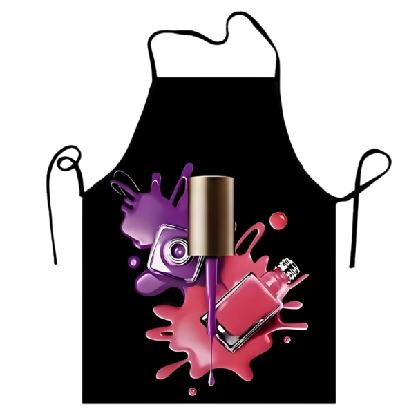 Apron 50x75 cm for Adults Sleeveless Neck Tie Nail Design Clothing Protection Cooking Kitchen Cosmetics Painting Nail Polish 1