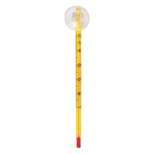 Aquariumthermometer met zuignap geel