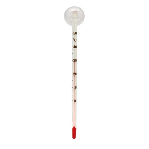 Aquariumthermometer mit Saugnapf zur Messung der Wassertemperatur Glasgehäuse Bereich 0 bis 50 °C Übersichtliche Skala mit rotem Säule Länge 15 weiß