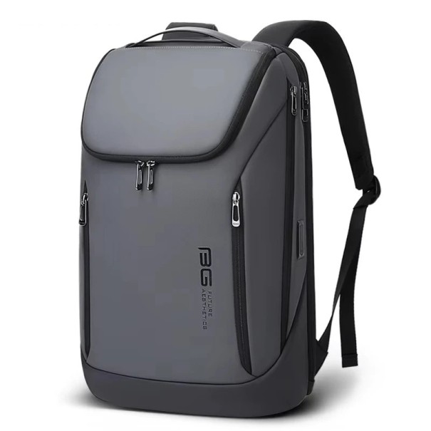 Arbetsryggsäck för bärbar dator 29 x 17 x 47 cm 20 - 35 l Vattentålig mjuk ryggsäck med USB-laddning och justerbara remmar grå
