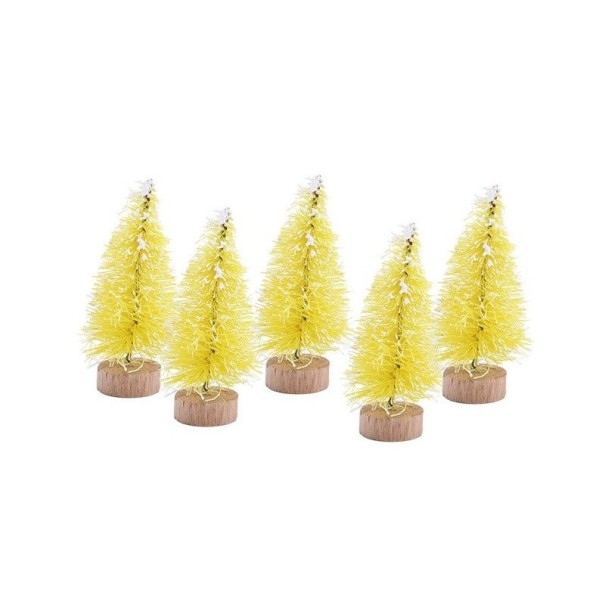 Arboles decorativos 5 cm 5 uds amarillo
