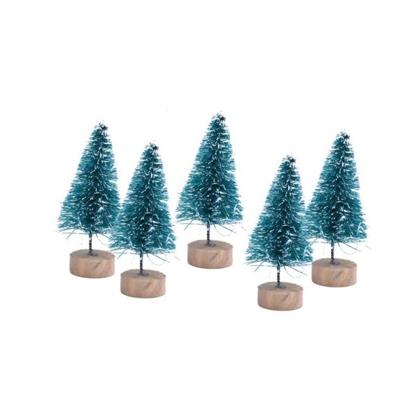 Arboles decorativos 5 cm 5 uds verde oscuro