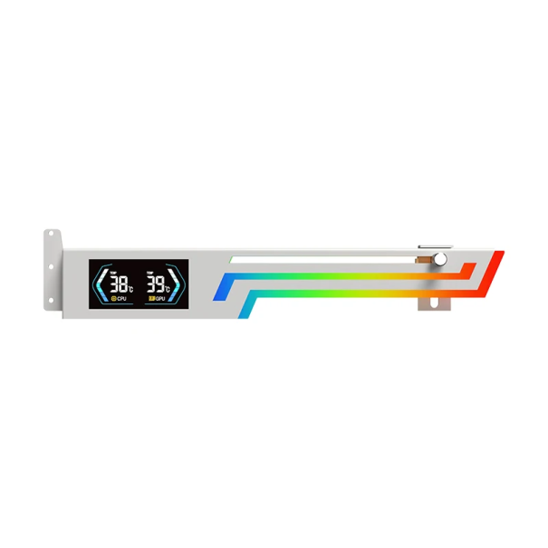 ARGB hållare för grafikkort VGA med justerbar höjd 5V 3PIN, stöd för GPU med temperaturdisplay för skydd och stabil prestanda vit