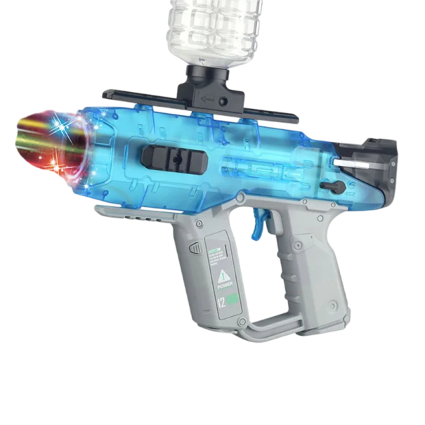 Arma eléctrica para bolas de gel 31 x 20 cm Arma automática para crianças com carregador Conjunto de bolas e carregamento USB azul