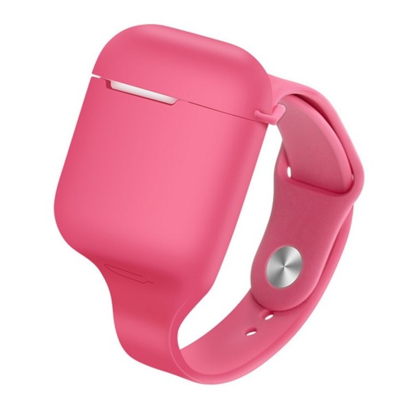 Armbånd med etui til Apple Airpods 1/2 mørkerosa Armbånd med etui til Apple Airpods 1/2 mørkerosa