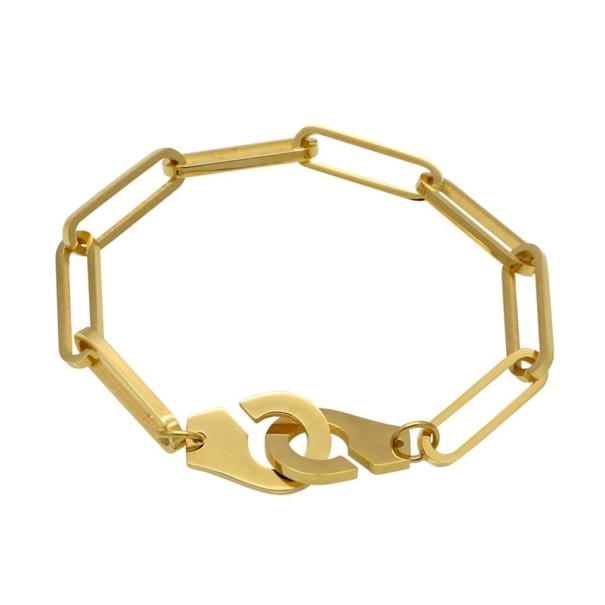 Armband met handboeien goud 21 cm