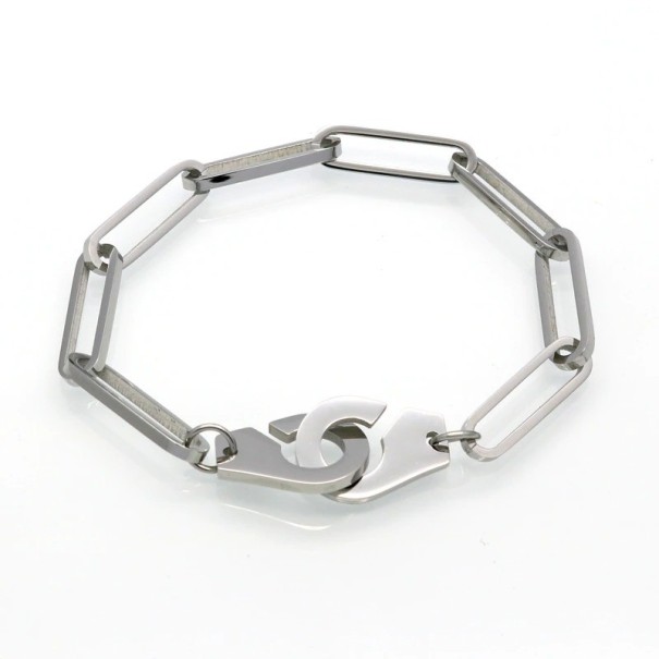Armband met handboeien zilver 18,5 cm