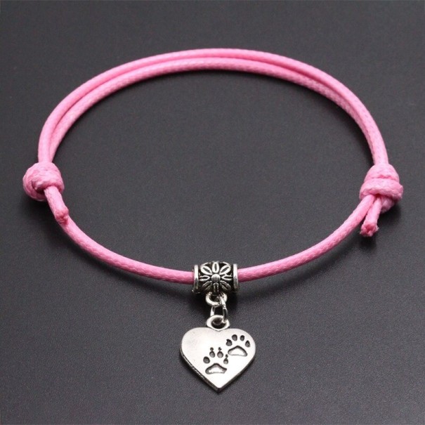 Armband met hartje H469 roze