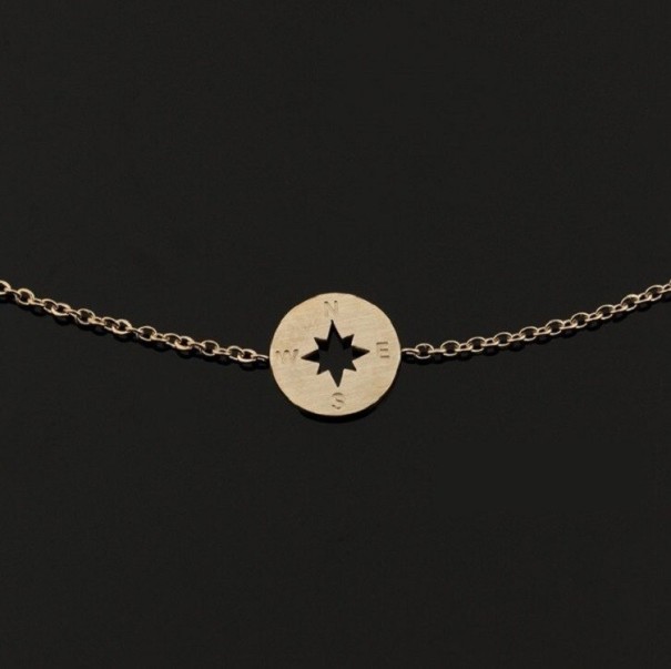 Armband met kompasroos voor dames oudroze