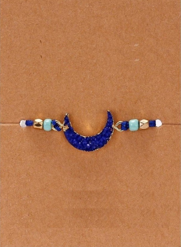 Armband met maantje donkerblauw