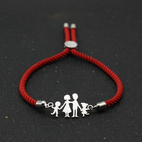 Armband met touwtjes familie H521 rood