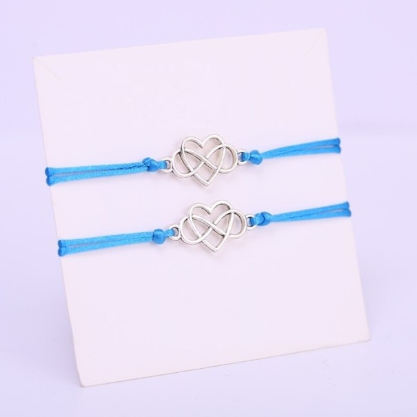 Armband met touwtjes voor koppels, 2 stuks J111 blauw