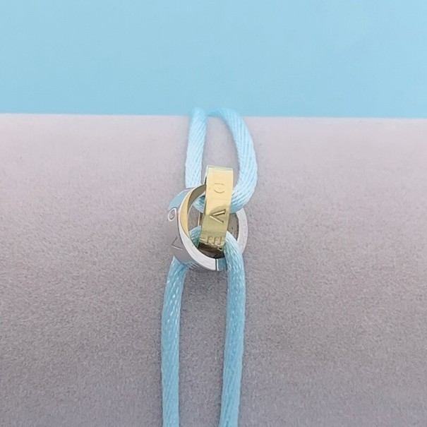 Armband van touw met verbonden cirkels 14