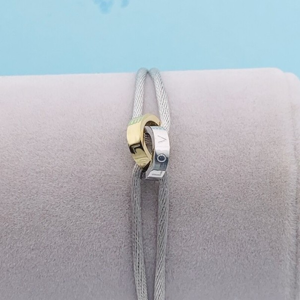 Armband van touw met verbonden cirkels 19