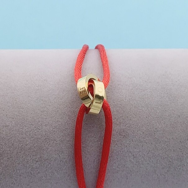 Armband van touw met verbonden cirkels