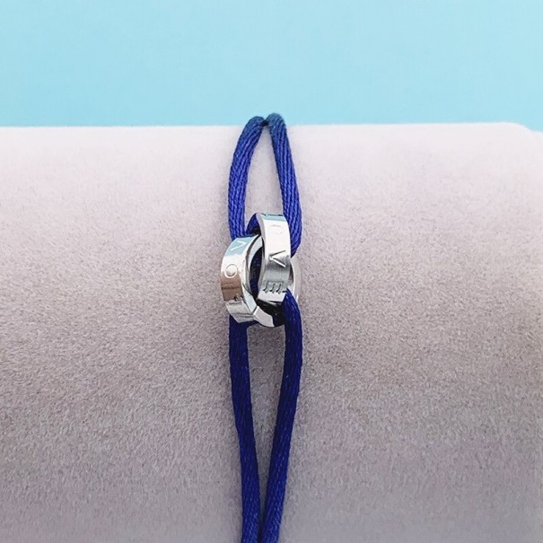 Armband van touw met verbonden cirkels 26