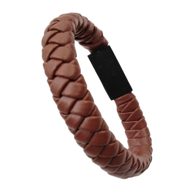 Armbåndsdatakabel USB til Micro USB / USB-C lysebrun 1