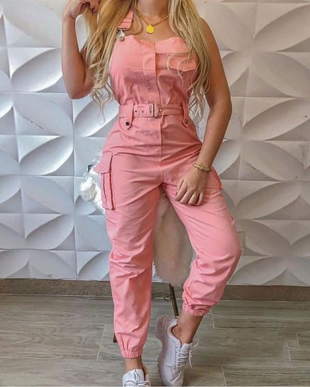 Ärmelloser Damenoverall B827 rosa M