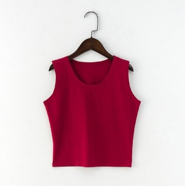 Ärmelloses Crop-Top für Damen weinrot S