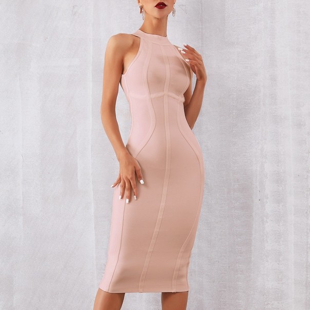 Ärmelloses Laura-Kleid rosa M