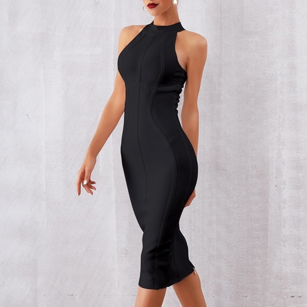 Ärmelloses Laura-Kleid schwarz XS