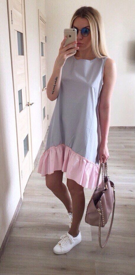 Ärmelloses Strandkleid für Damen J1141 grau XS