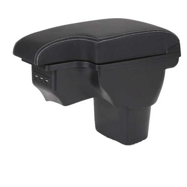 Armlän stötta 35 x 16 cm för Nissan Juke och Infiniti ESQ 2010–2019 Dubbelskiktad konstläder ABS-plast Förvaringslåda med USB och USB-C för mittkonsol vit