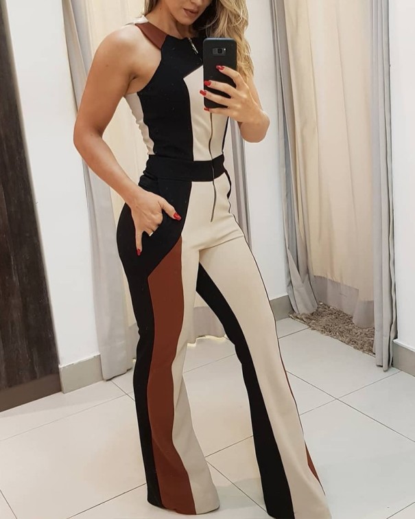 Ärmlös jumpsuit för kvinnor