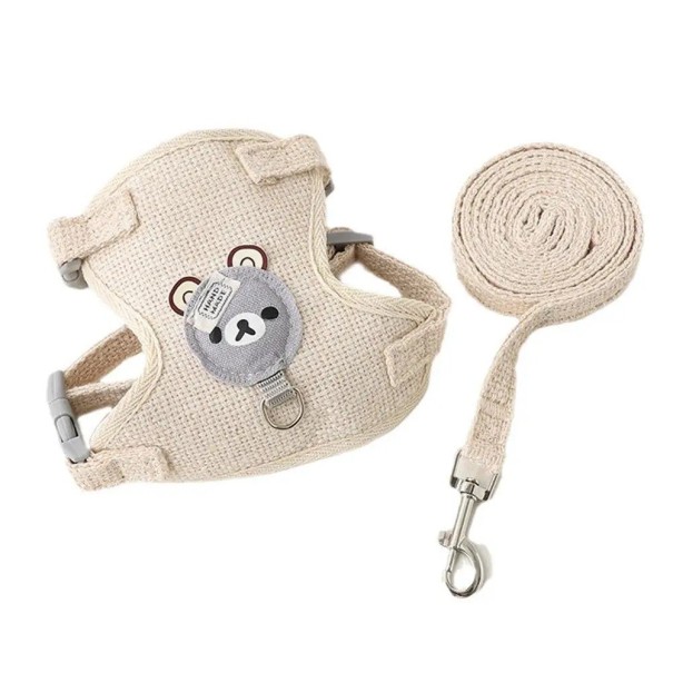 Arnés ajustable para gatos y perros pequeños tamaño M Conector para correa Cierre seguro Material transpirable y cómodo Diseño colorido beige Arnés ajustable para gatos y perros pequeños tamaño M Conector para correa Cierre seguro Material transpirable y cómodo Diseño colorido beige