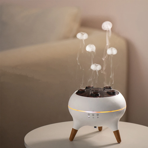 Aroma diffuser 350 ml met kwallen en LED verlichting Decoratieve luchtbevochtiger met afstandsbediening 16 x 16 x 14 cm 1