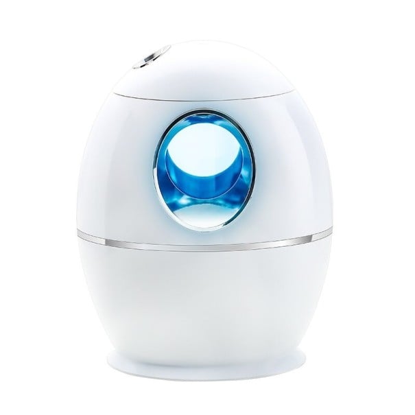 Aroma diffusor i æggeform med vindue til at parfume rummet Stor tank på 800 ml Drift i 16 til 24 timer USB-strømforsyning Effekt på 1,25 W hvid