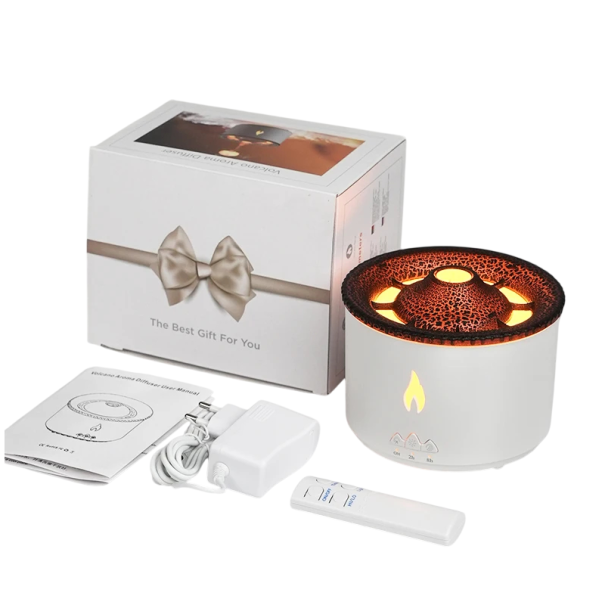 Aromaterapeutický difuzér sada s dálkovým ovládáním 360 ml 13,8 × 10,8 cm LED osvětlení pro domácí zvlhčování a aromaterapii bílá
