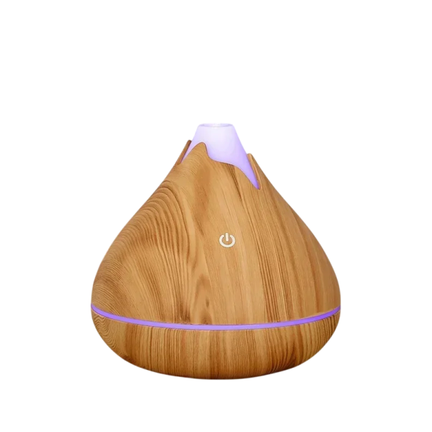 Aromatherapy Diffuser 350 ml with LED Light 110×110×115 mm Ultrasonic Air Humidification for Home Use light brown