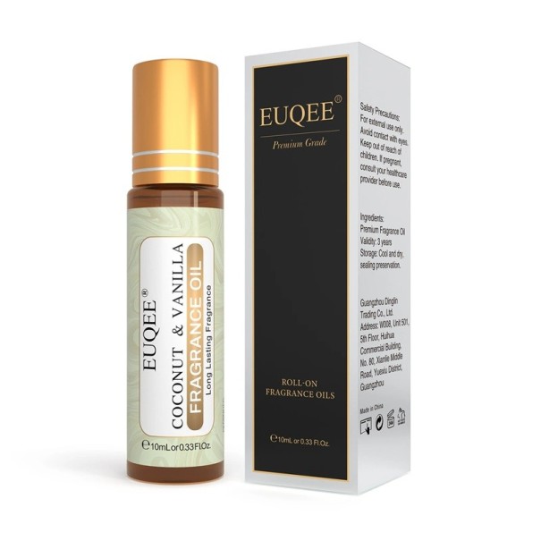 Aromatisk olja för kvinnor 10 ml med roll-on applikator Liten naturlig parfym för huden Söt doft Reseförpackning Till din handväska Vardagsbruk Coconut Vanilla