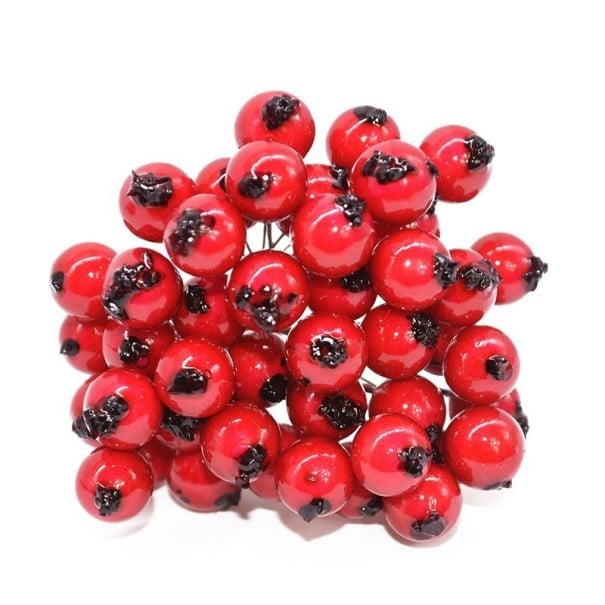 Artificial Decorative Berries 50 pcs red