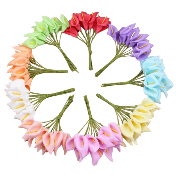 Artificial Flowers for Decoration 144 pcs Artificial Flower Set Decorative Flowers multicolour