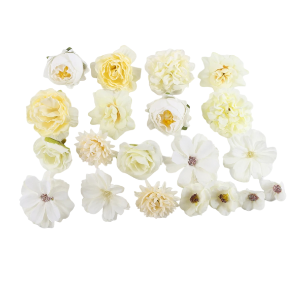 Artificial Flowers for Decoration 20 pcs Artificial Flower Set Decorative Flowers white