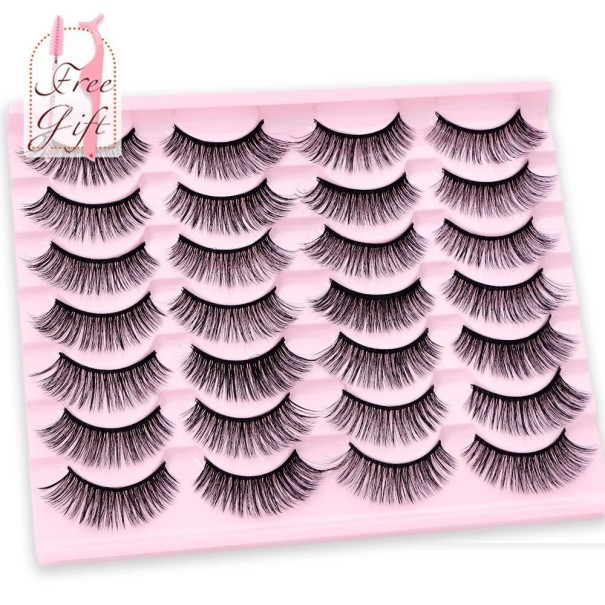 Artificial Lashes 14 Pairs for Natural Lash Extension Volumising 3D False Lashes Adhesive Artificial Lashes 1