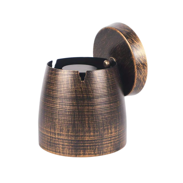 Aschenbecher mit Deckel 9×11×7,5 cm Eisen winddichter rauchfreier Aschenbecher geruchlos Praktisches Zubehör für drinnen und draußen 1