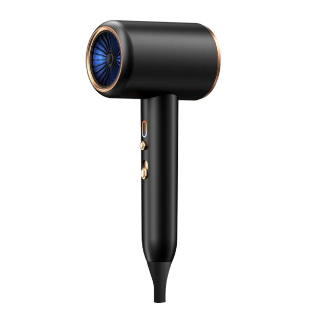 Asciugacapelli Professionale 2400W 17×12×28,5 cm Asciugatura Rapida Tecnologia Ioni Contro il Crespo 3 Velocità Aria Calda e Fredda nero