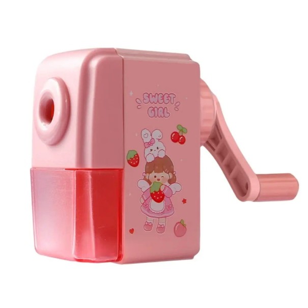 Ascuțitoare mecanică pentru copii Ascuțitoare pentru copii Ascuțitoare manuală roz pentru fete 5,5 x 5 x 8 cm 1