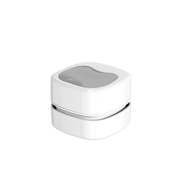 Aspirapolvere mini da tavolo senza fili per tastiere Pulitore elettrico ricaricabile con funzionamento silenzioso Rotazione a 360° 5V/1A 2,6 W Design portatile bianco