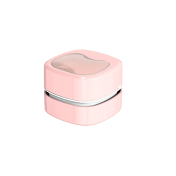 Aspirapolvere mini da tavolo senza fili per tastiere Pulitore elettrico ricaricabile con funzionamento silenzioso Rotazione a 360° 5V/1A 2,6 W Design portatile rosa