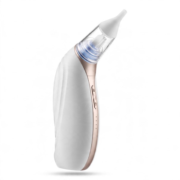 Aspirator electric pentru ceară și aspirator nazal 2 în 1 3 niveluri de aspirație Încărcare USB-C Accesorii din silicon Alb și auriu Pentru adulți 1